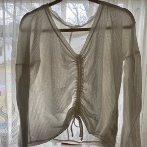 White Aeropostale Cinch Sweater